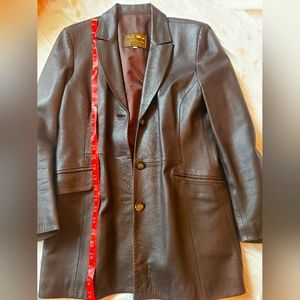 Solsona leather women's soft leather blazer, chocolate euro 42